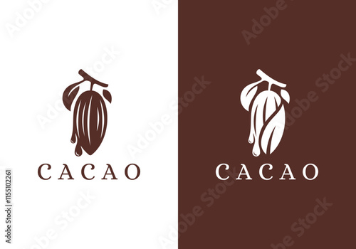 simple nature cacao logo design vector concept