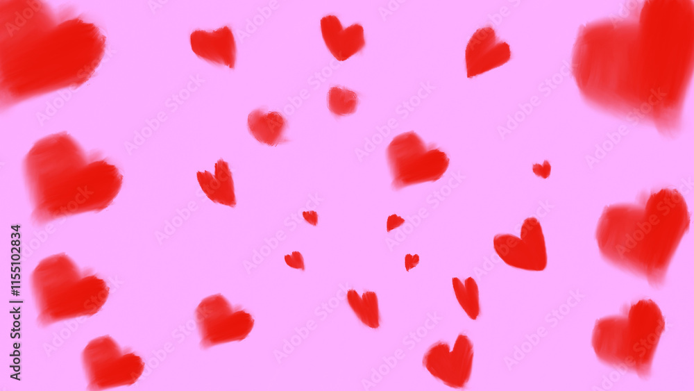 vibrant pink background adorned with scattered red hearts creates romantic and joyful atmosphere, perfect for Valentines Day celebrations or love themed designs vibrant pink background adorned with scattered red hearts creates romantic and joyful atmosphere, perfect for Valentines Day celebrations or love themed designs