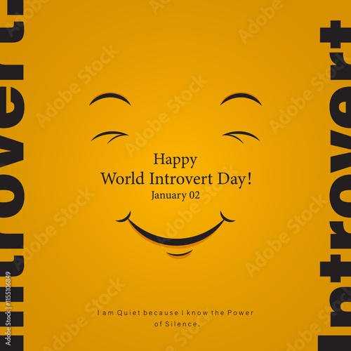 World introvert day flat vector template design.