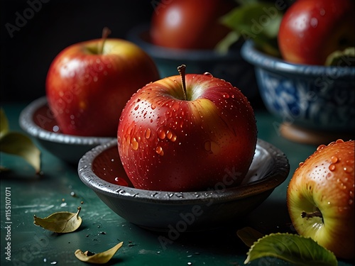 Sweet and fresh apples: Organic fruit for desserts, diet food, or healthy eating on any table photo