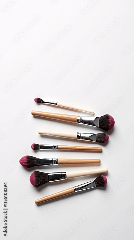 make up brushes on white background make up brushes on white background