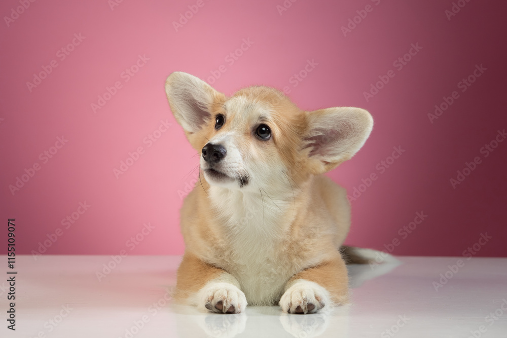 studio portrait of a Pembroke Welsh Corgi studio portrait of a Pembroke Welsh Corgi