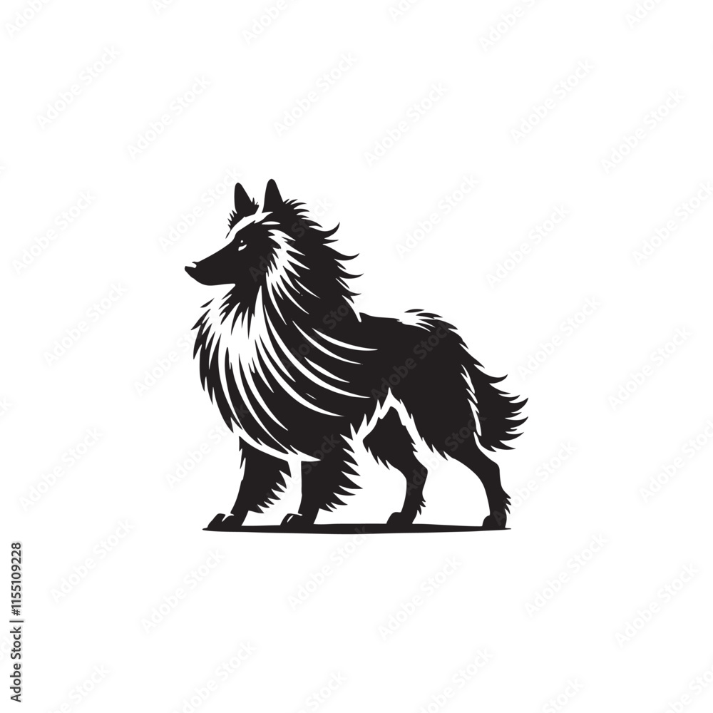 Minimalist Belgian Sheepdog - Silhouette of Belgian Sheepdog - Vector of Belgian Sheepdog. Minimalist Belgian Sheepdog - Silhouette of Belgian Sheepdog - Vector of Belgian Sheepdog.