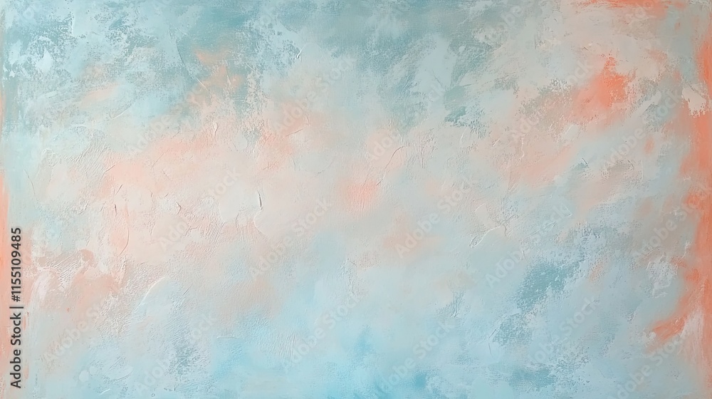 Abstract Textured Pastel Painting Blue and Peach Hues Abstract Textured Pastel Painting Blue and Peach Hues