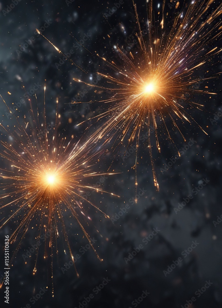 Fototapeta premium Shimmering metallic particles suspended in mid-air , futuristic, glowing