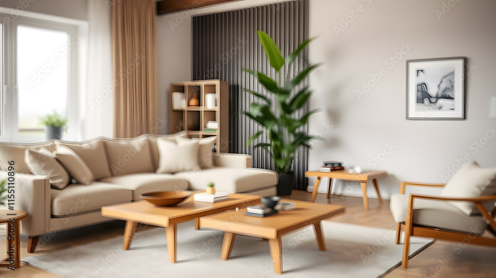 Modern comfortable minimal living room. Generative AI Modern comfortable minimal living room. Generative AI