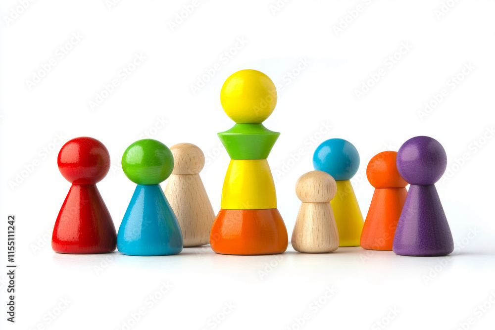 Multicolored wooden cube toys, construction game isolated on white background Multicolored wooden cube toys, construction game isolated on white background