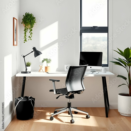 Productivity Boosting Home Office with Modern Design. photo