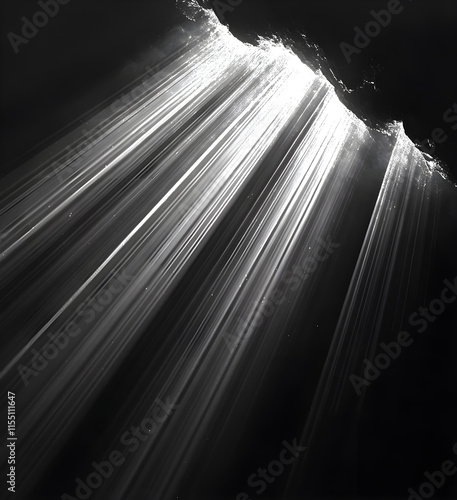 Celestial Light Beams in a Dark Cave photo