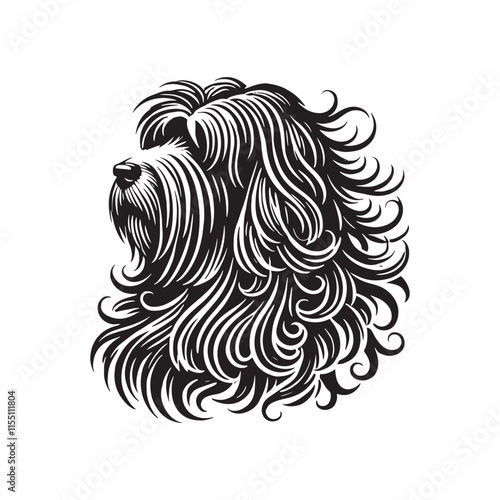 Wallpaper Mural Bergamasco Sheepdog Silhouette - Minimalist Vector of Bergamasco Sheepdog. Torontodigital.ca