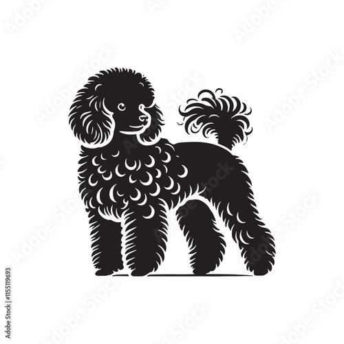 Bichon Frise Vector Silhouette - Bichon Frise Dog Illustration. photo