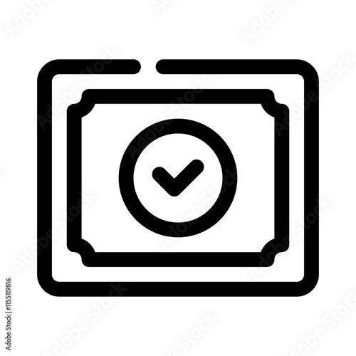 check in boxed frame line icon