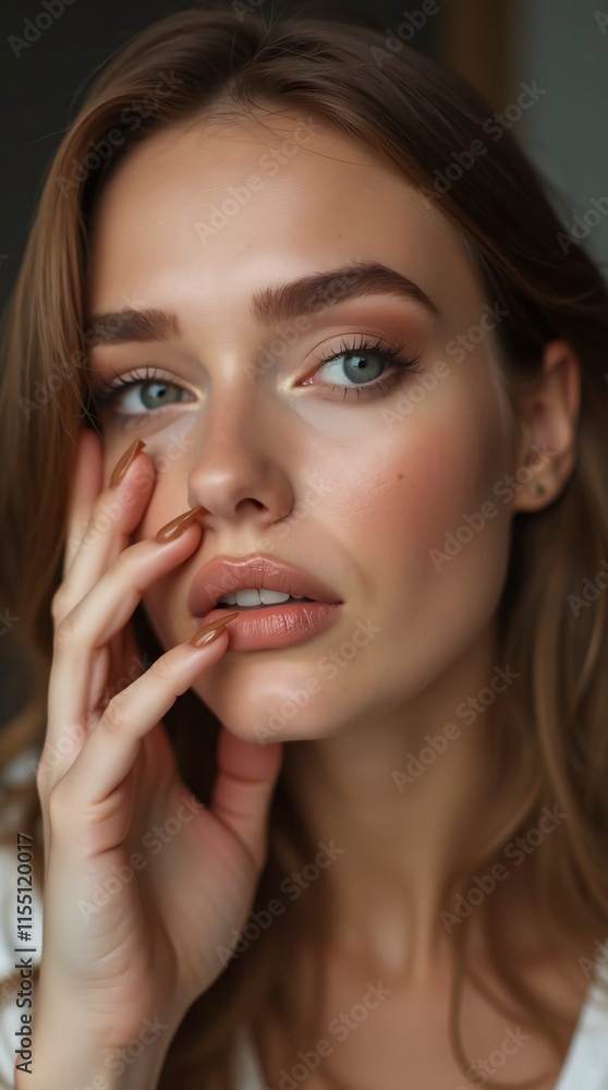 woman with hazel gray eyes and brown nude makeup woman with hazel gray eyes and brown nude makeup