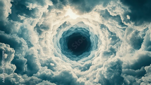 Wallpaper Mural massive circular cloud formation with dark center resembling vortex in sky dreamy surreal anime cartoon aesthetic background Torontodigital.ca