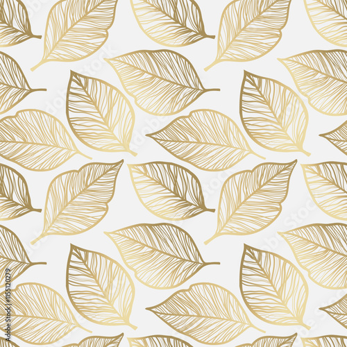 Seamless leaf pattern color mocha mousse and beige