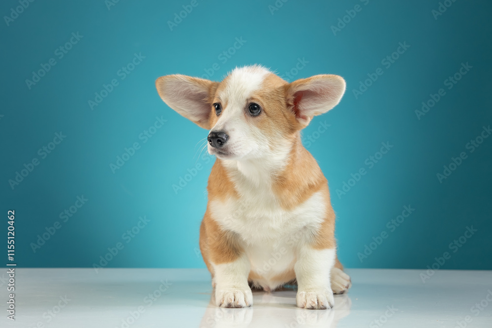 studio portrait of a Pembroke Welsh Corgi studio portrait of a Pembroke Welsh Corgi
