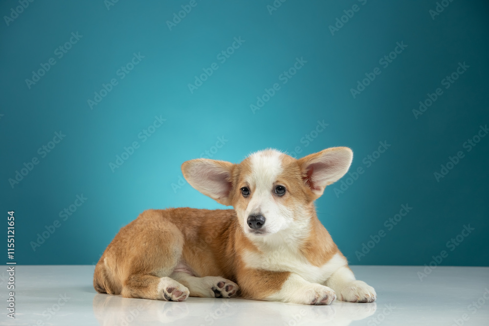 studio portrait of a Pembroke Welsh Corgi studio portrait of a Pembroke Welsh Corgi