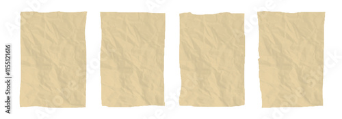 Old newspapers for rustic, banner, game, frame, mockup. Parchment papers. Vintage Retro texture set. Aged background for text. Isolated vector illustration.