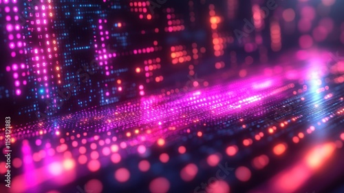 Wallpaper Mural Abstract digital landscape with vibrant lights. Torontodigital.ca