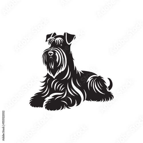 Wallpaper Mural Minimalist Black Russian Terrier Dog Vector - Black Russian Terrier Silhouette - Illustration of Dog. Torontodigital.ca