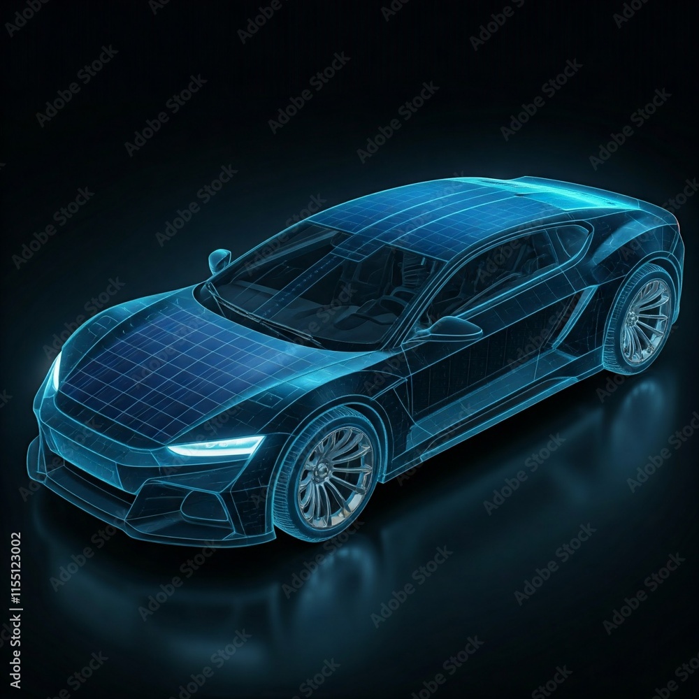 Naklejka premium solar electric car