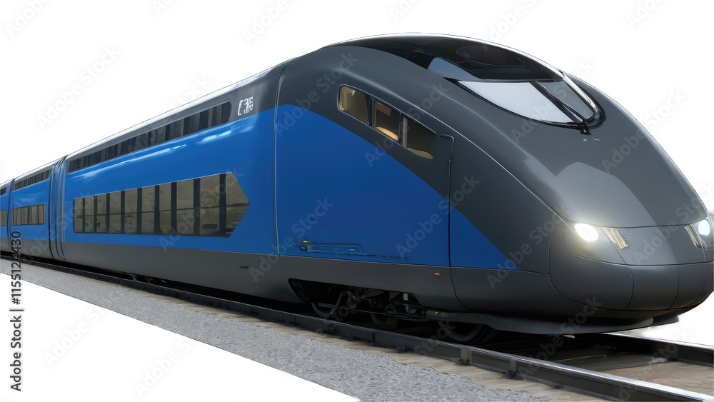 Modern high-speed train on tracks Modern high-speed train on tracks