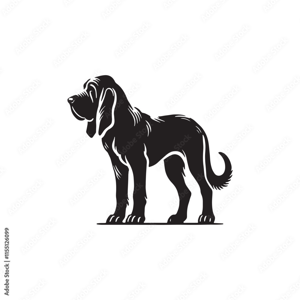 Silhouette of Bloodhound - Bloodhound Vector - Illustration of Bloodhound. Silhouette of Bloodhound - Bloodhound Vector - Illustration of Bloodhound.