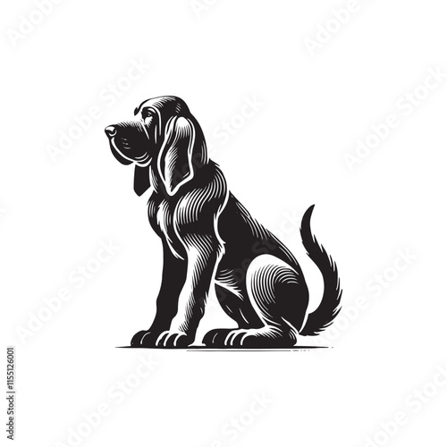Silhouette of Bloodhound - Bloodhound Vector - Illustration of Bloodhound.