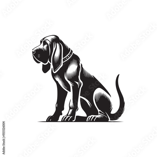 Silhouette of Bloodhound - Bloodhound Vector - Illustration of Bloodhound.
