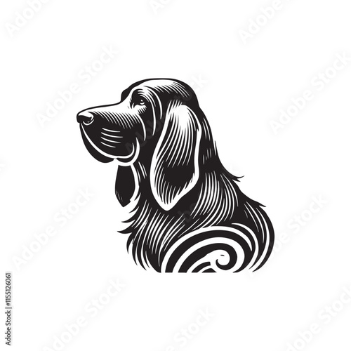 Silhouette of Bloodhound - Bloodhound Vector - Illustration of Bloodhound.