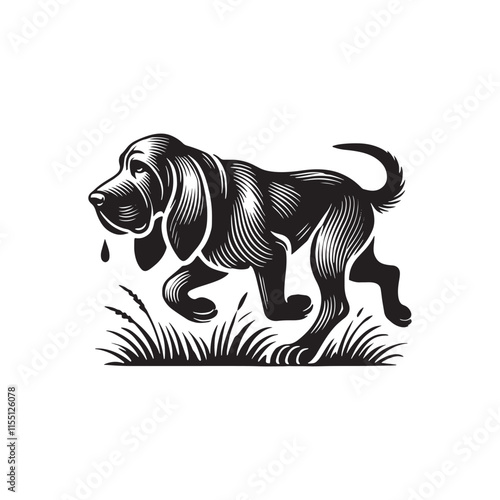 Silhouette of Bloodhound - Bloodhound Vector - Illustration of Bloodhound.