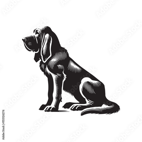 Silhouette of Bloodhound - Bloodhound Vector - Illustration of Bloodhound.