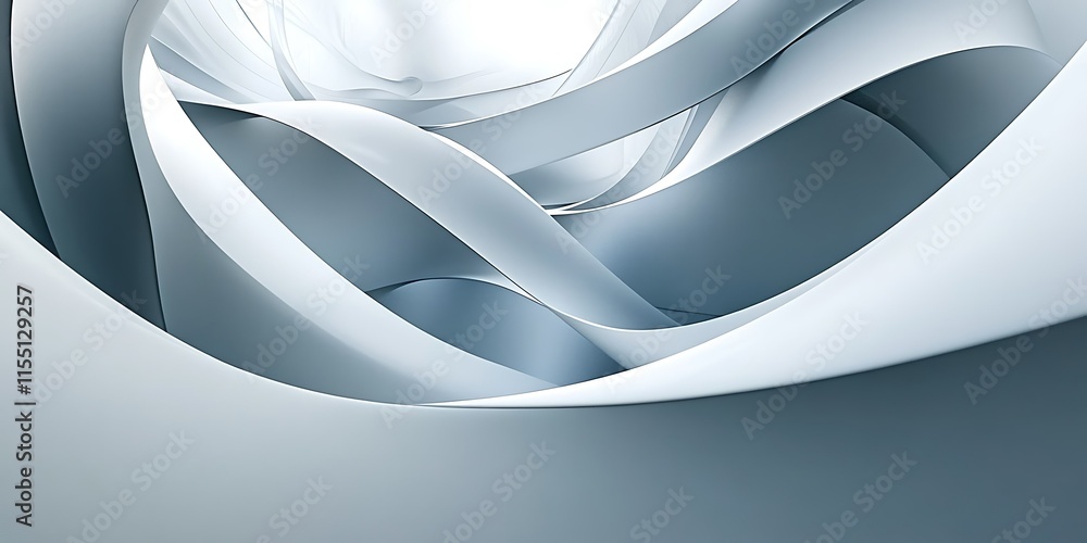 Fototapeta premium Abstract swirling gray and white forms.