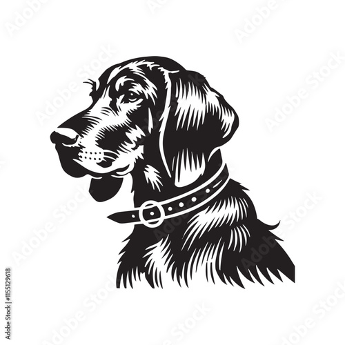 Bluetick Dog Silhouette - Illustration of Dog - Minimalist Design Of Dog - Dog Vector.