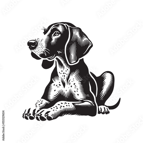 Bluetick Dog Silhouette - Illustration of Dog - Minimalist Design Of Dog - Dog Vector.