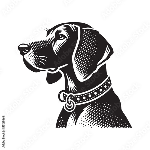 Bluetick Dog Silhouette - Illustration of Dog - Minimalist Design Of Dog - Dog Vector.