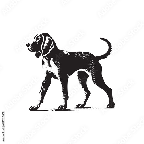 Bluetick Dog Silhouette - Illustration of Dog - Minimalist Design Of Dog - Dog Vector.