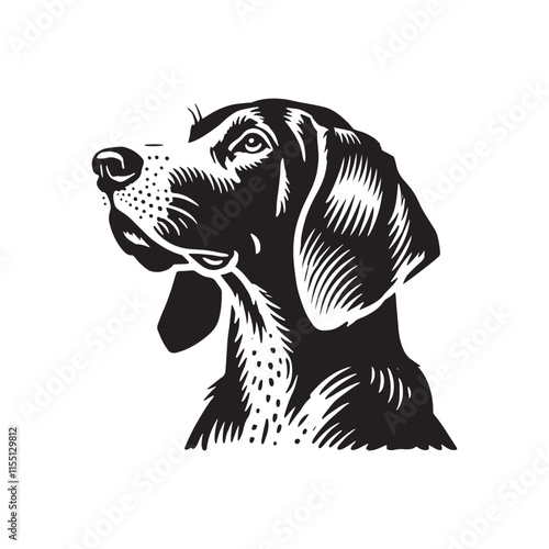 Bluetick Dog Silhouette - Illustration of Dog - Minimalist Design Of Dog - Dog Vector.