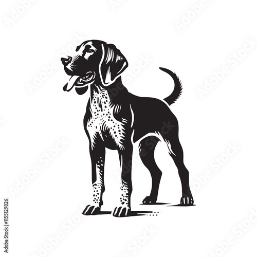 Bluetick Dog Silhouette - Illustration of Dog - Minimalist Design Of Dog - Dog Vector.
