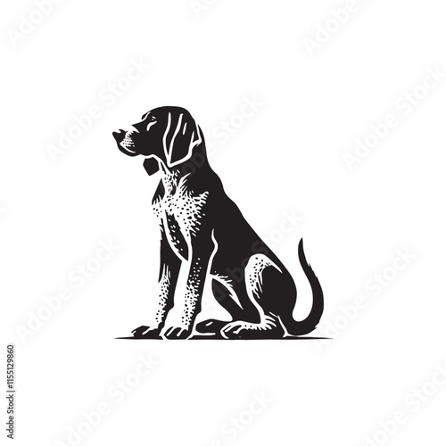 Bluetick Dog Silhouette - Illustration of Dog - Minimalist Design Of Dog - Dog Vector.