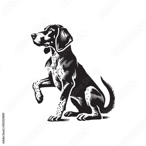 Bluetick Dog Silhouette - Illustration of Dog - Minimalist Design Of Dog - Dog Vector.