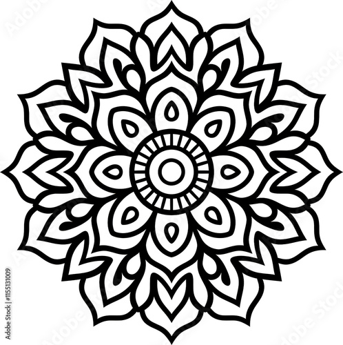 Intricate mandala design for relaxation and creativity