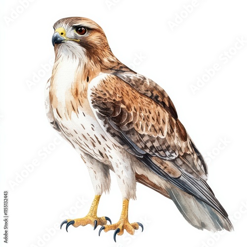 Watercolor Red-tailed Hawk