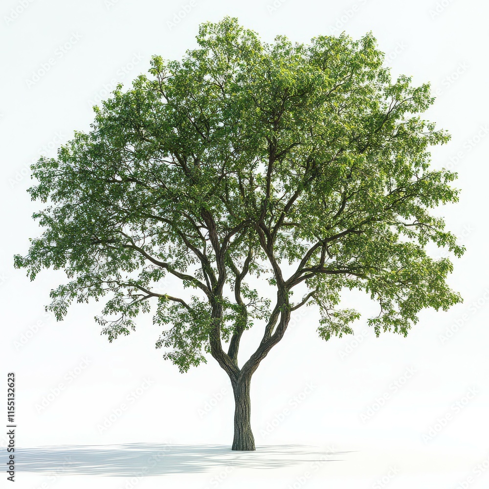 Single Deciduous Tree Isolated on White Background Single Deciduous Tree Isolated on White Background