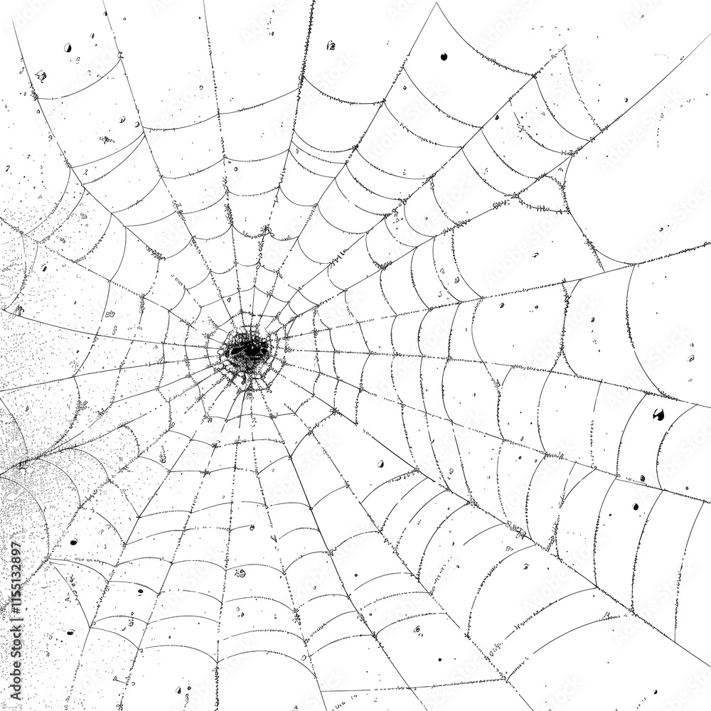 Obraz premium Intricate spider web against dark background