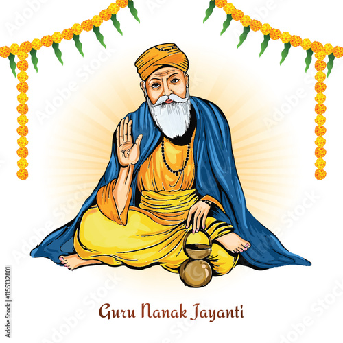 India hindu sikh celebrating birthday of guru nanak jayanti background