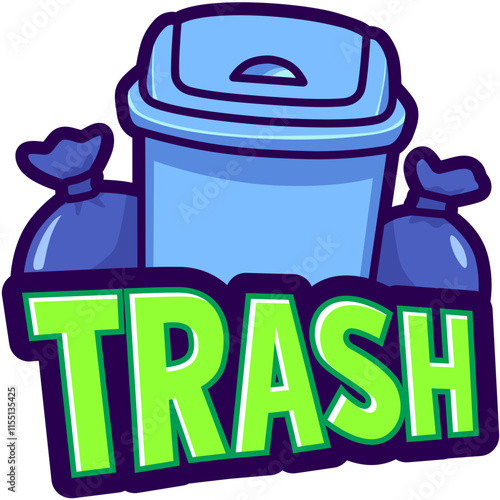 trash can cartoon illustration