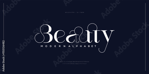 Beauty Luxury font alphabet logo. Typography beautiful fashion elegant classic letters serif italic fonts decorative wedding vintage Beauty logos. vector illustration
