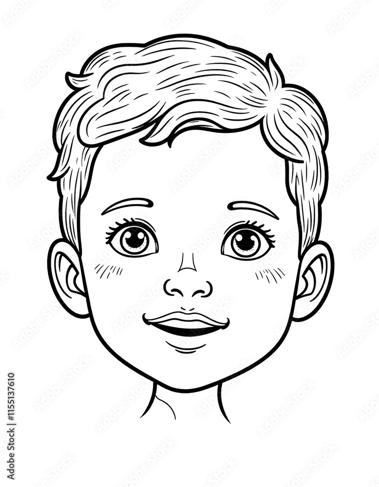 A boy with short hair and a smile on his face. The boy is smiling and looking at the camera A boy with short hair and a smile on his face. The boy is smiling and looking at the camera