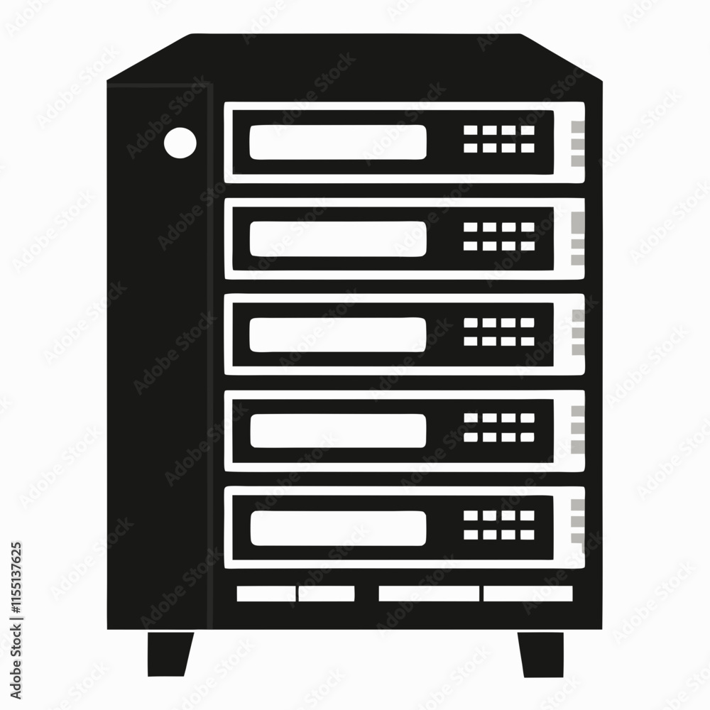 Server Rack Silhouette Vector Illustration Server Rack Silhouette Vector Illustration